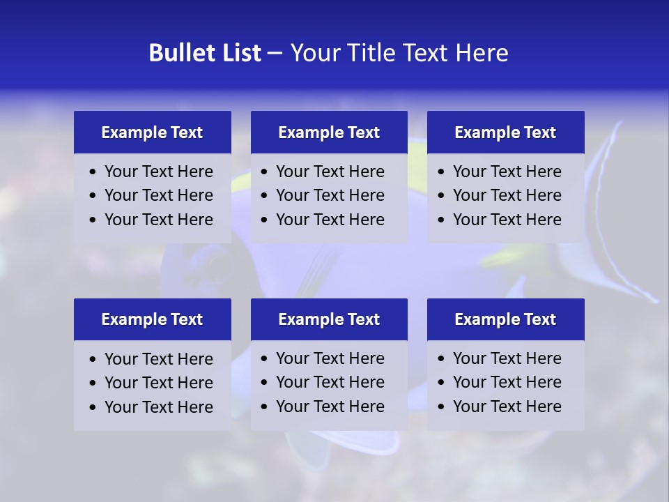 A Blue And Yellow Fish On A Coral Powerpoint Template PowerPoint Template