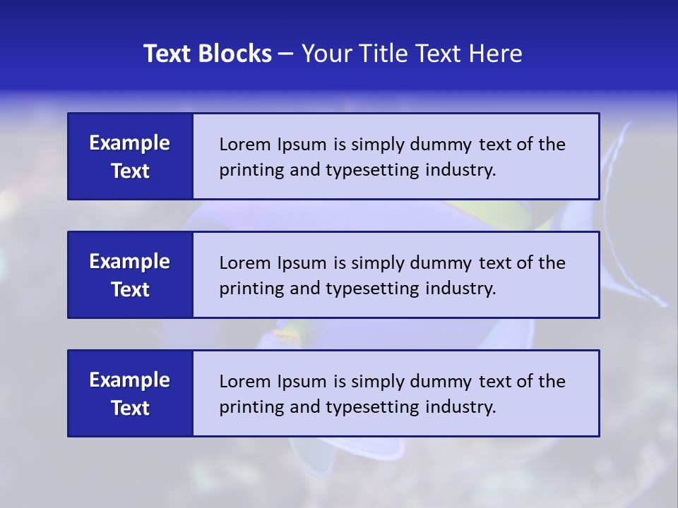 A Blue And Yellow Fish On A Coral Powerpoint Template PowerPoint Template