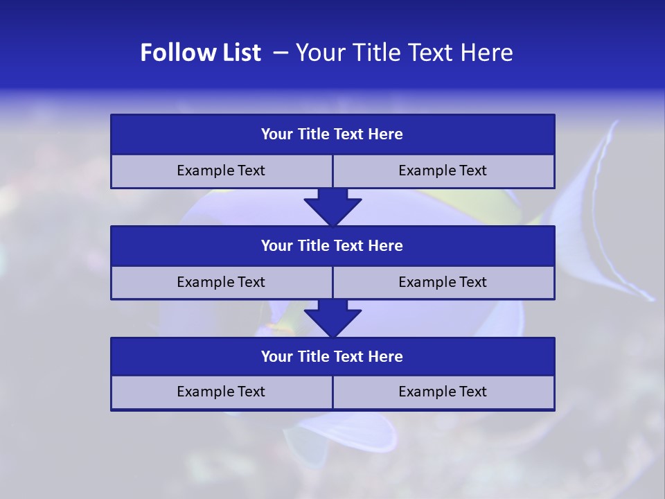A Blue And Yellow Fish On A Coral Powerpoint Template PowerPoint Template