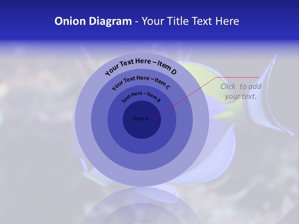 A Blue And Yellow Fish On A Coral Powerpoint Template PowerPoint Template