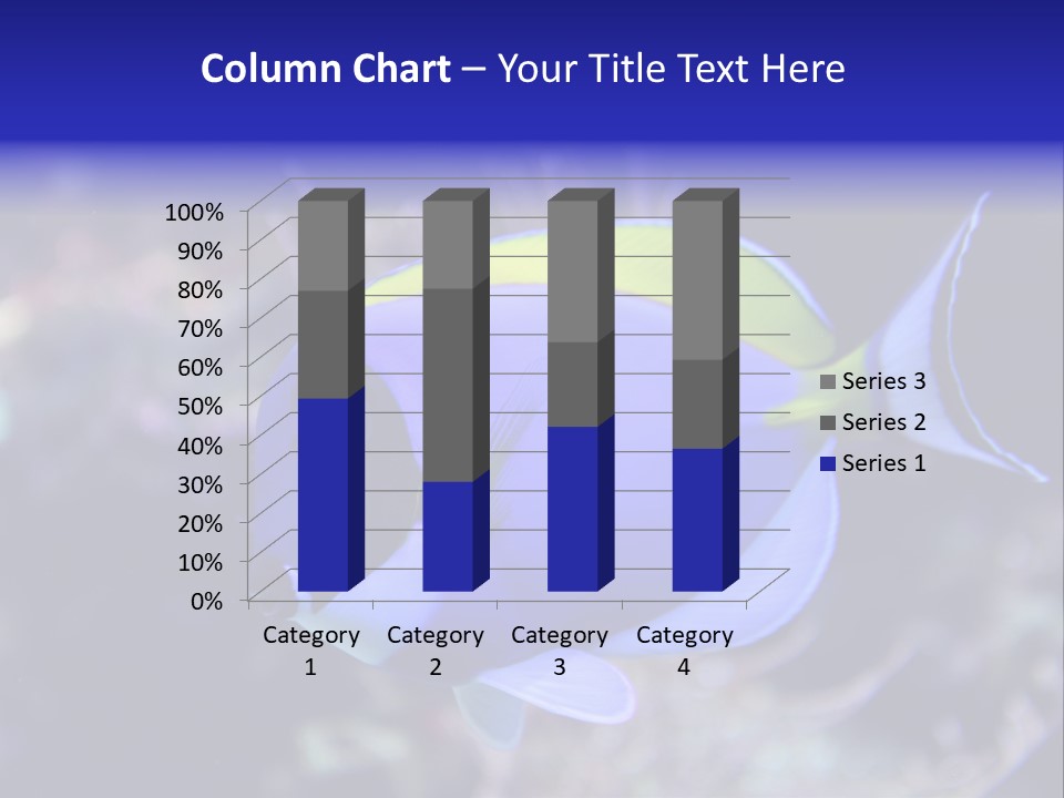 A Blue And Yellow Fish On A Coral Powerpoint Template PowerPoint Template