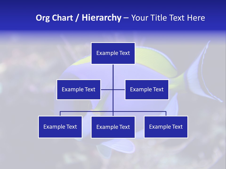 A Blue And Yellow Fish On A Coral Powerpoint Template PowerPoint Template