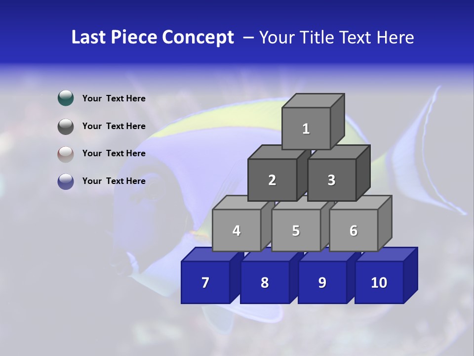 A Blue And Yellow Fish On A Coral Powerpoint Template PowerPoint Template