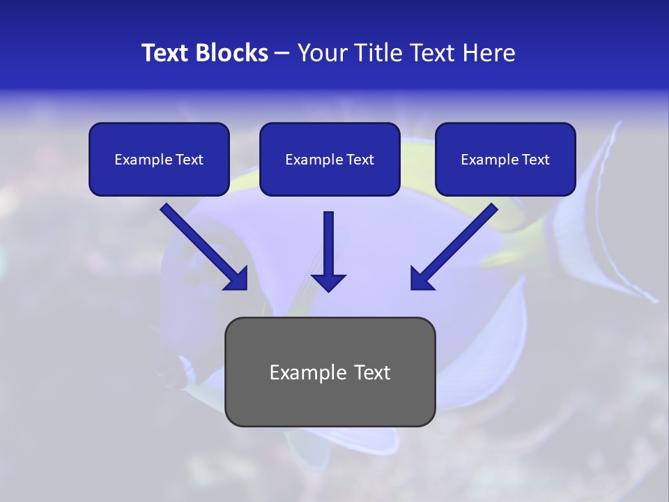 A Blue And Yellow Fish On A Coral Powerpoint Template PowerPoint Template