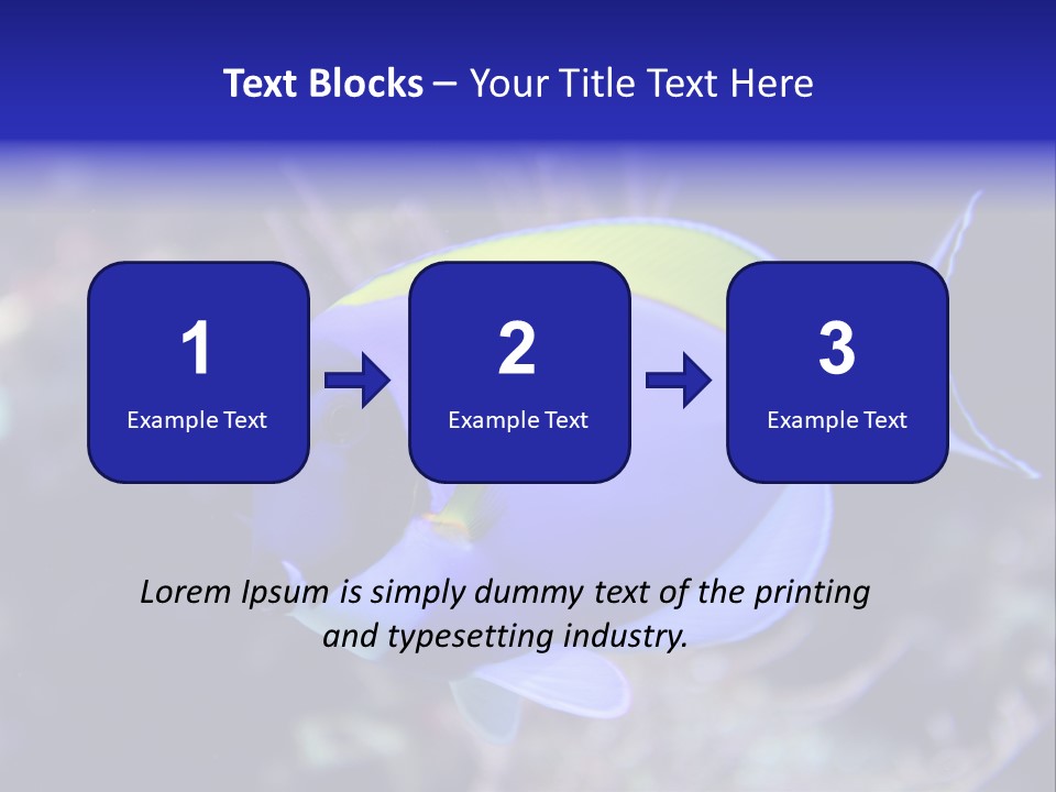 A Blue And Yellow Fish On A Coral Powerpoint Template PowerPoint Template