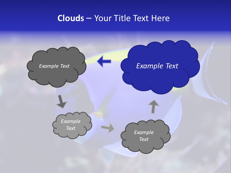 A Blue And Yellow Fish On A Coral Powerpoint Template PowerPoint Template