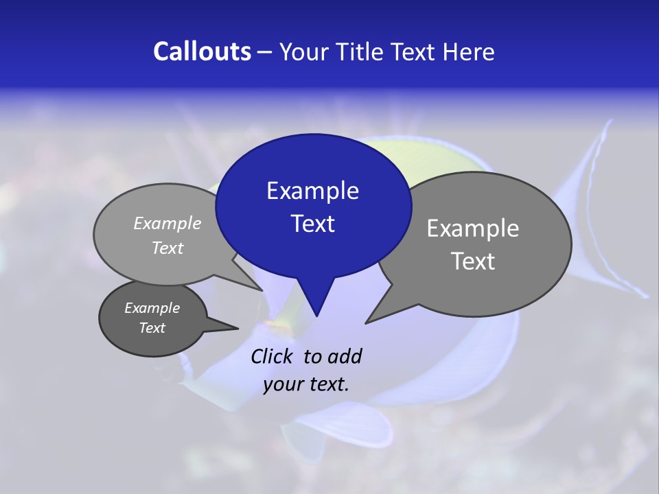 A Blue And Yellow Fish On A Coral Powerpoint Template PowerPoint Template