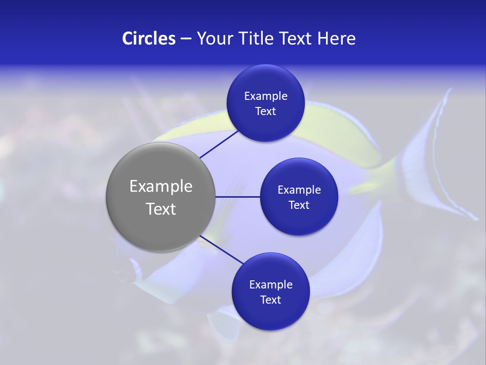 A Blue And Yellow Fish On A Coral Powerpoint Template PowerPoint Template