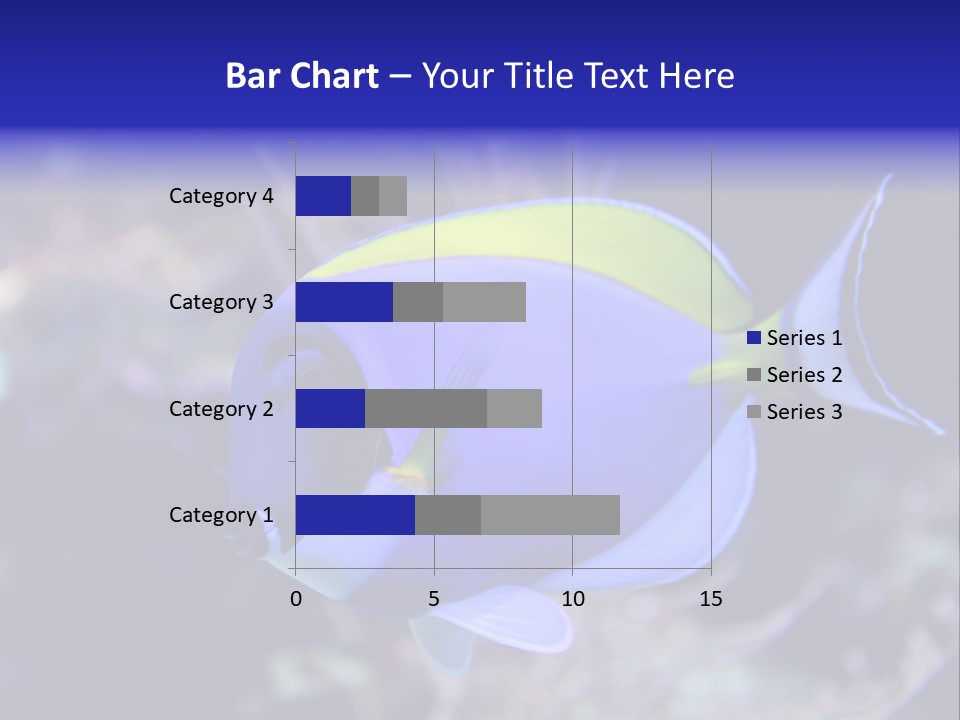 A Blue And Yellow Fish On A Coral Powerpoint Template PowerPoint Template