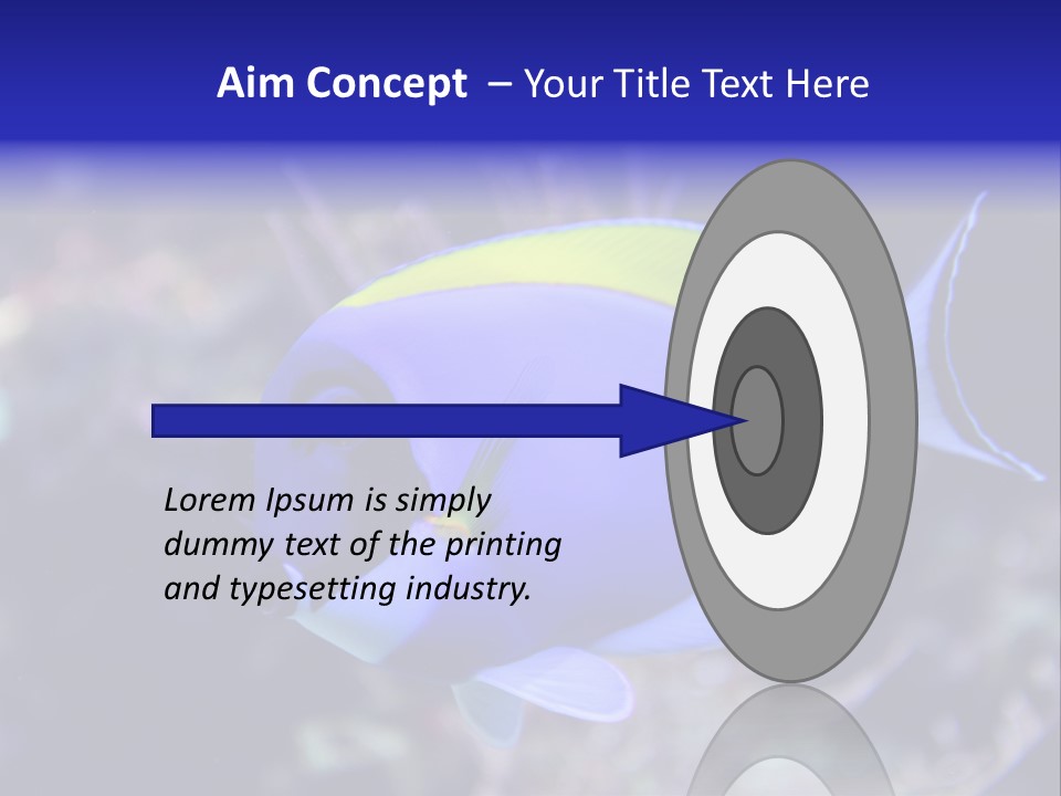 A Blue And Yellow Fish On A Coral Powerpoint Template PowerPoint Template