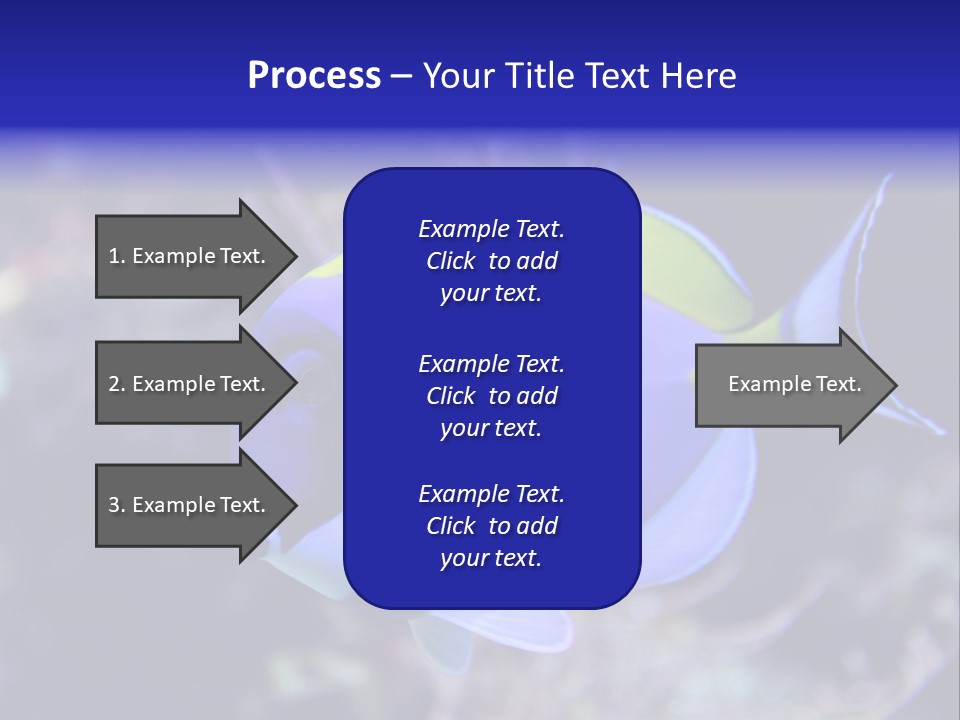 A Blue And Yellow Fish On A Coral Powerpoint Template PowerPoint Template