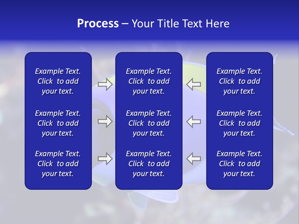 A Blue And Yellow Fish On A Coral Powerpoint Template PowerPoint Template