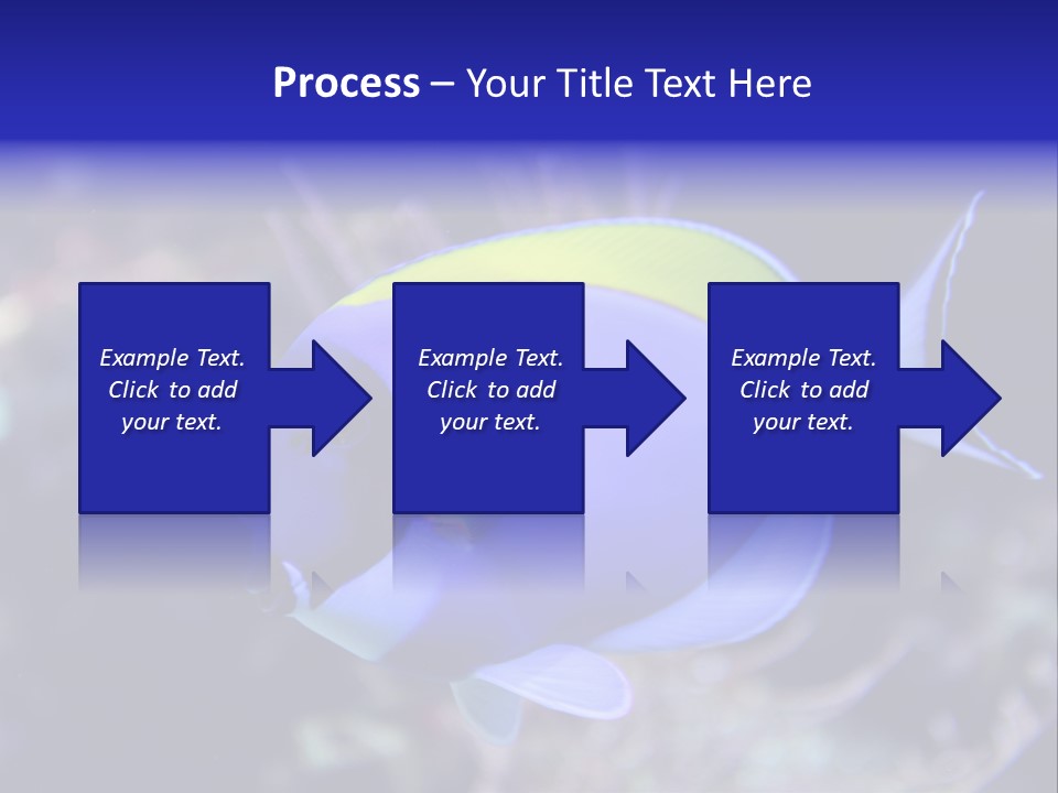 A Blue And Yellow Fish On A Coral Powerpoint Template PowerPoint Template