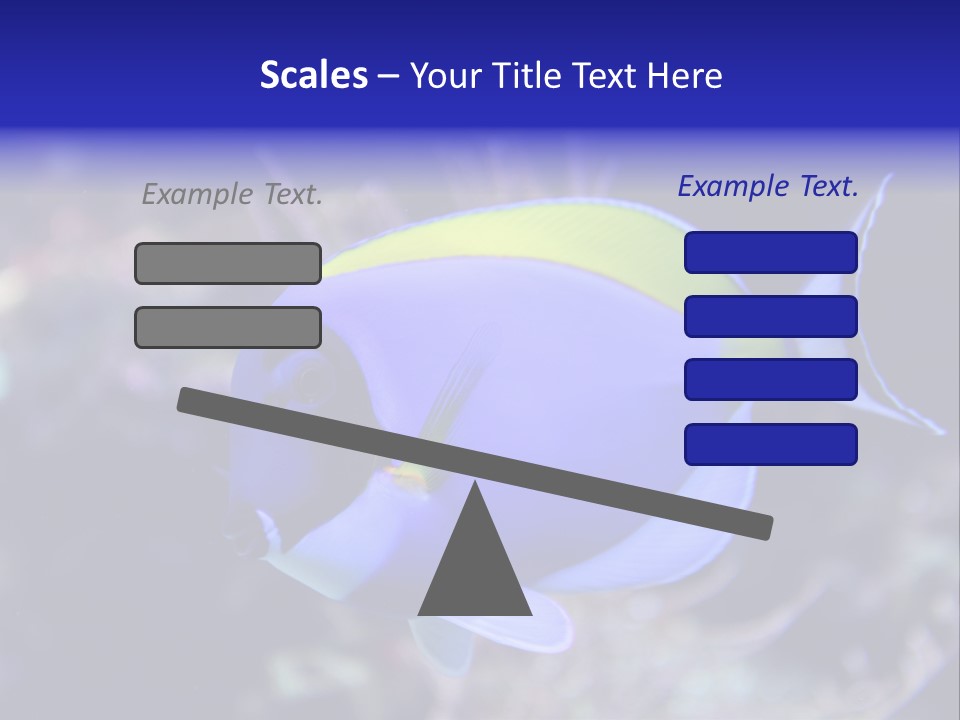 A Blue And Yellow Fish On A Coral Powerpoint Template PowerPoint Template