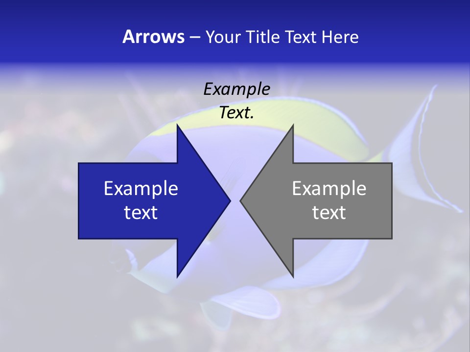 A Blue And Yellow Fish On A Coral Powerpoint Template PowerPoint Template