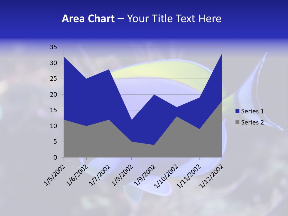 A Blue And Yellow Fish On A Coral Powerpoint Template PowerPoint Template