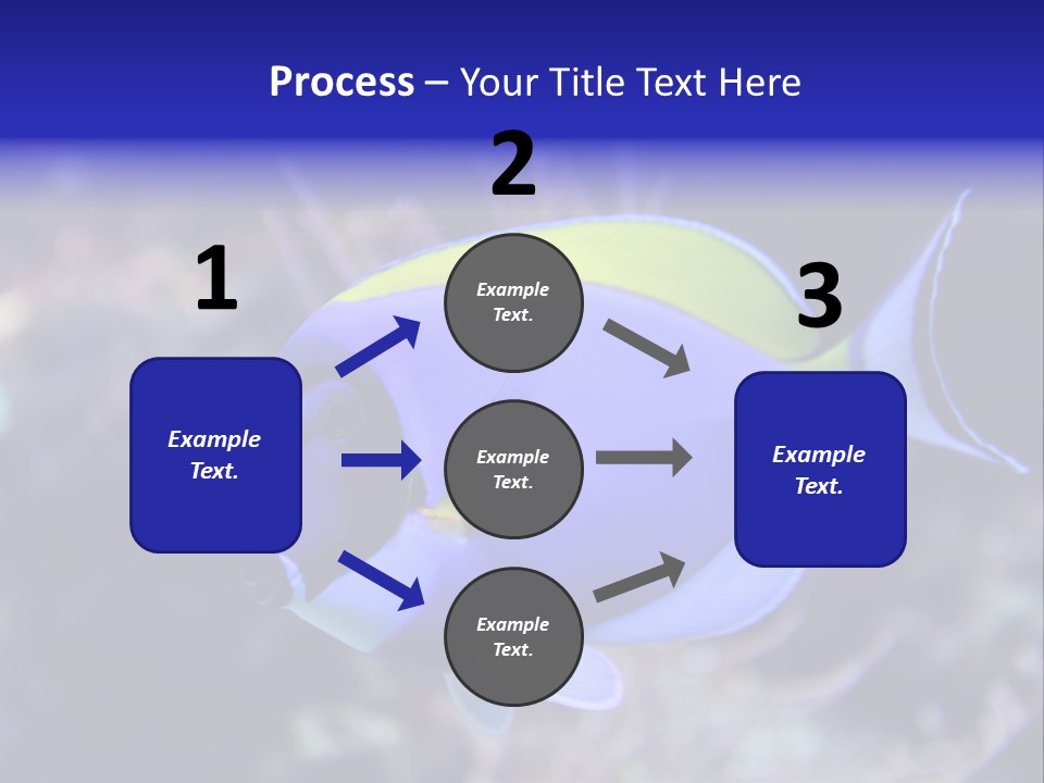A Blue And Yellow Fish On A Coral Powerpoint Template PowerPoint Template