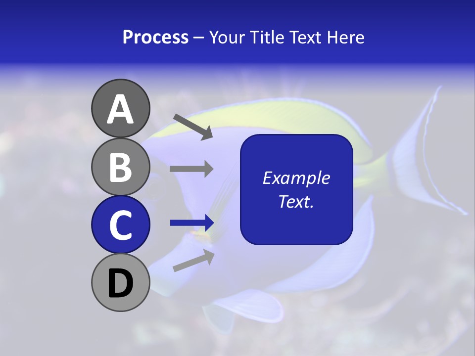A Blue And Yellow Fish On A Coral Powerpoint Template PowerPoint Template
