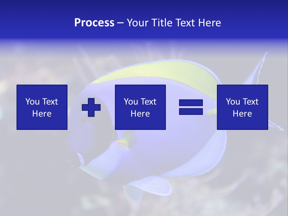 A Blue And Yellow Fish On A Coral Powerpoint Template PowerPoint Template