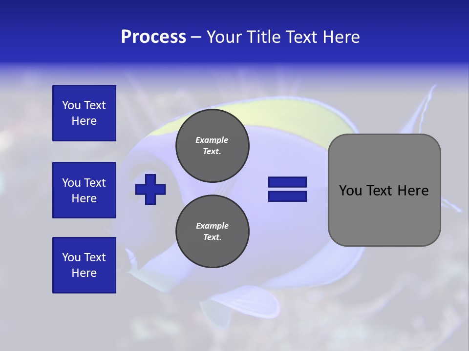 A Blue And Yellow Fish On A Coral Powerpoint Template PowerPoint Template