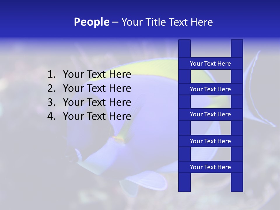 A Blue And Yellow Fish On A Coral Powerpoint Template PowerPoint Template