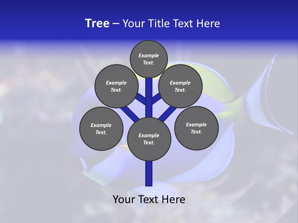 A Blue And Yellow Fish On A Coral Powerpoint Template PowerPoint Template