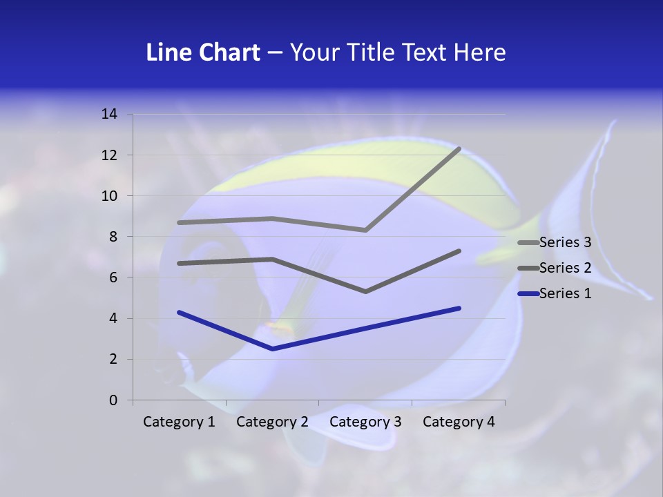 A Blue And Yellow Fish On A Coral Powerpoint Template PowerPoint Template
