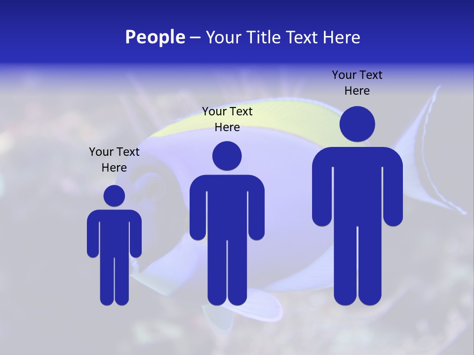 A Blue And Yellow Fish On A Coral Powerpoint Template PowerPoint Template