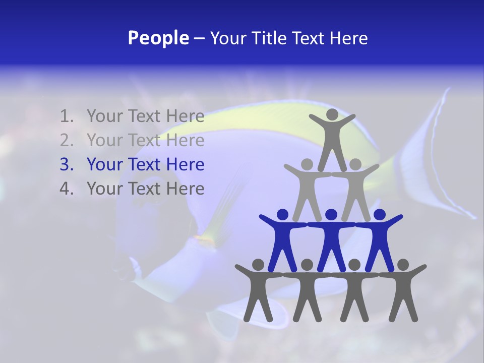 A Blue And Yellow Fish On A Coral Powerpoint Template PowerPoint Template