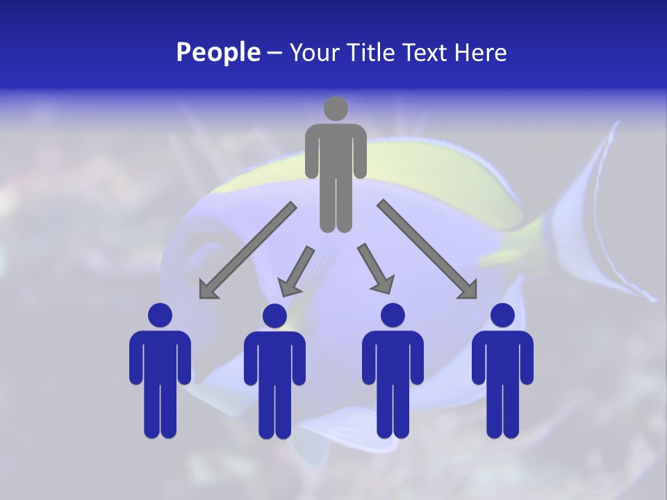 A Blue And Yellow Fish On A Coral Powerpoint Template PowerPoint Template