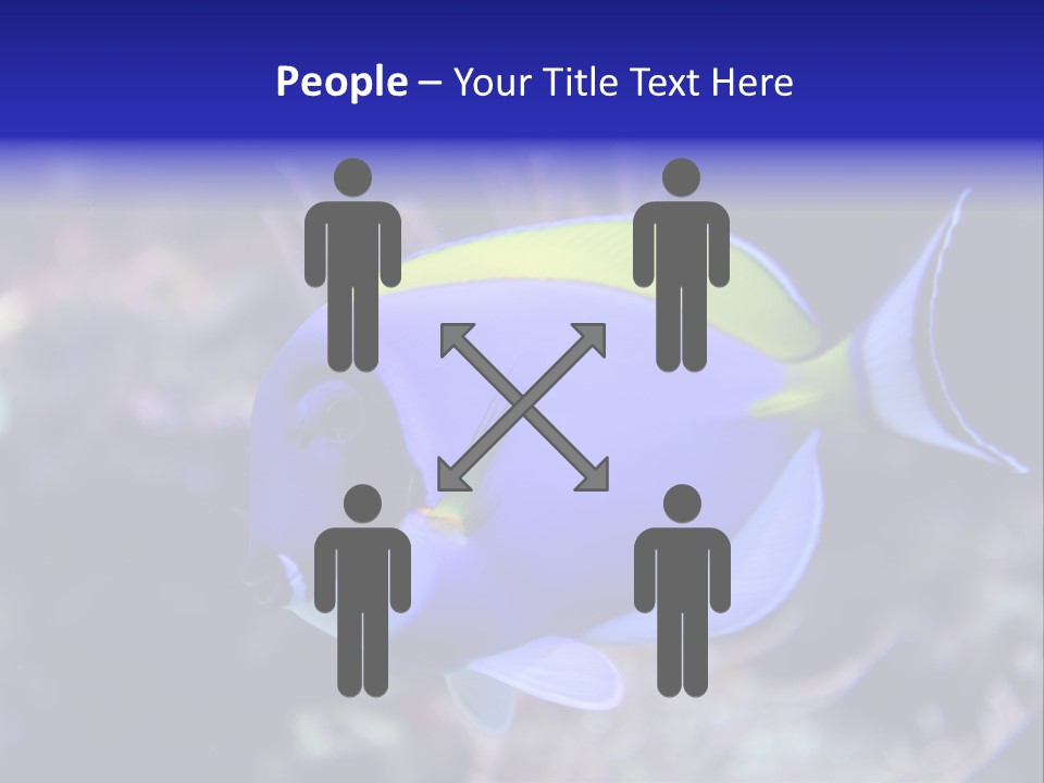 A Blue And Yellow Fish On A Coral Powerpoint Template PowerPoint Template