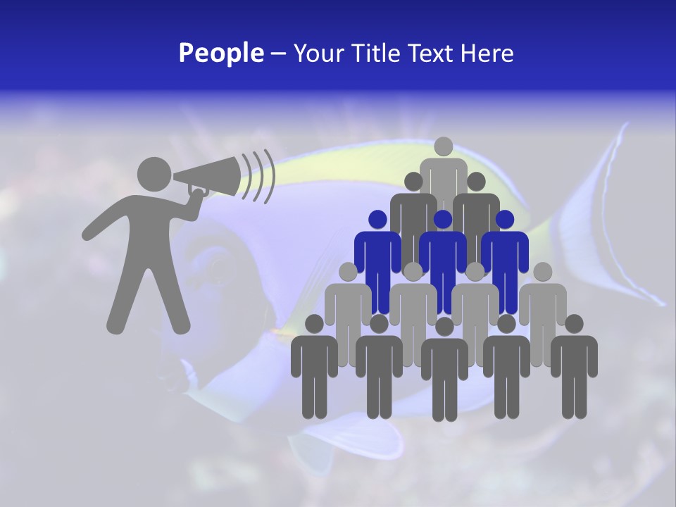 A Blue And Yellow Fish On A Coral Powerpoint Template PowerPoint Template