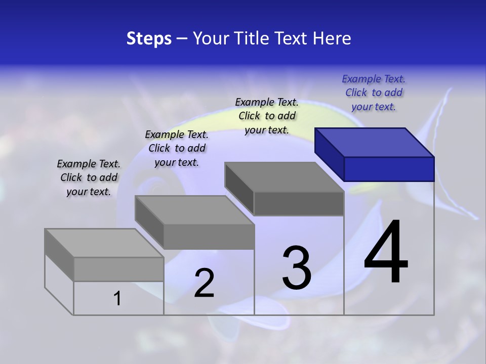 A Blue And Yellow Fish On A Coral Powerpoint Template PowerPoint Template