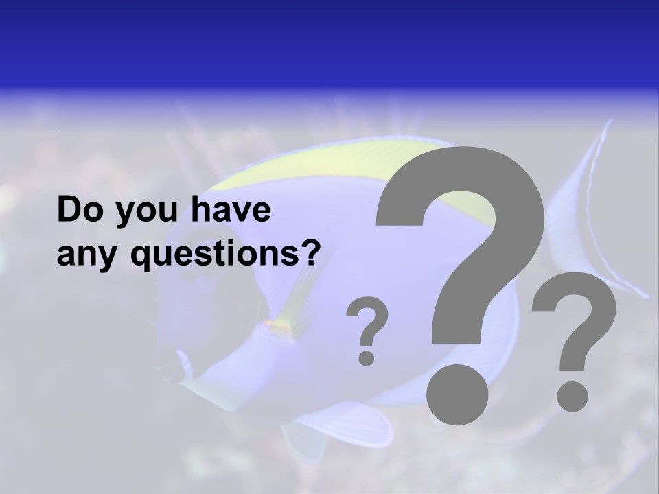 A Blue And Yellow Fish On A Coral Powerpoint Template PowerPoint Template
