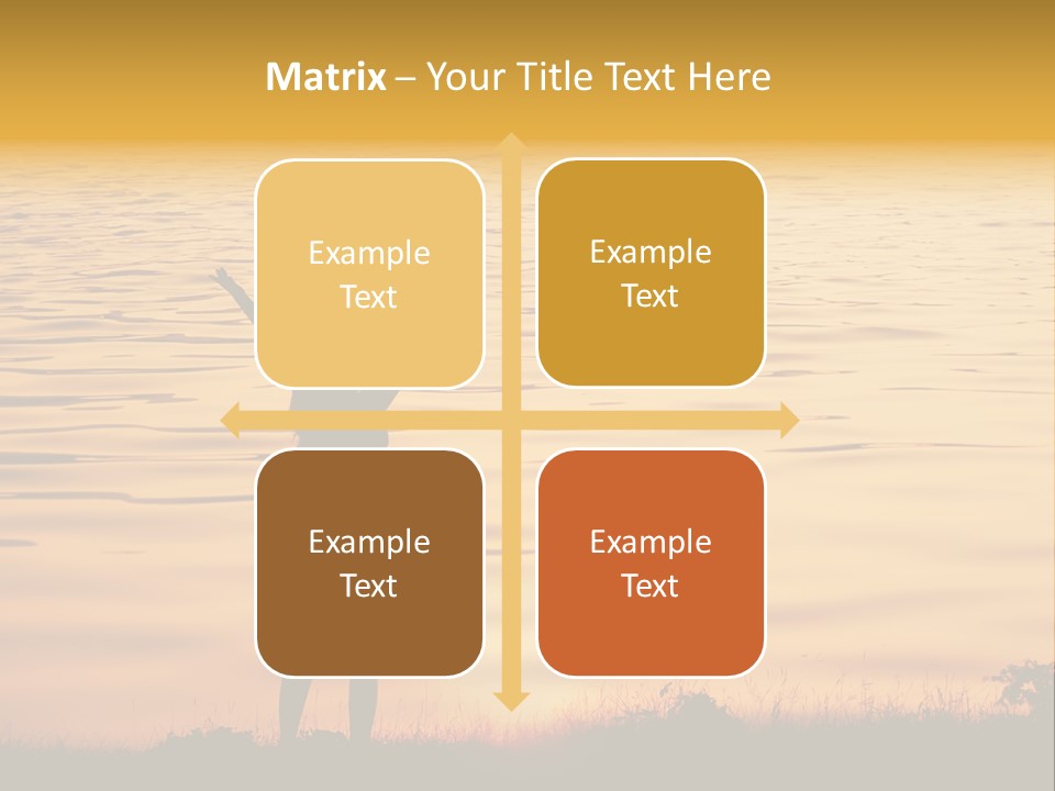 A Woman Standing In Front Of A Body Of Water With Her Arms In The Air PowerPoint Template