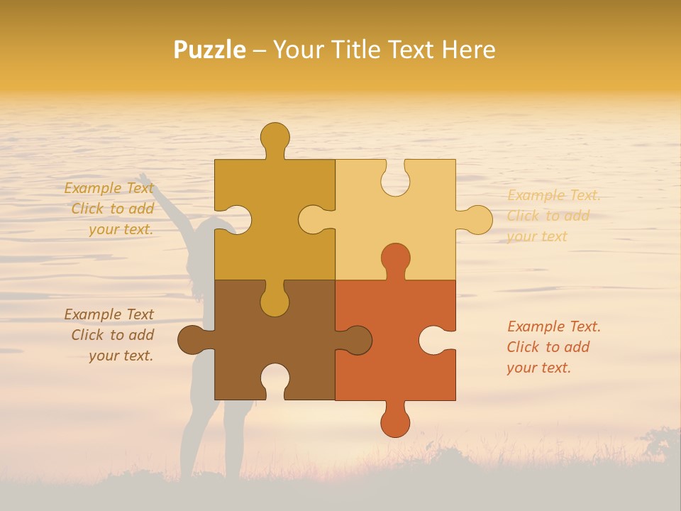 A Woman Standing In Front Of A Body Of Water With Her Arms In The Air PowerPoint Template