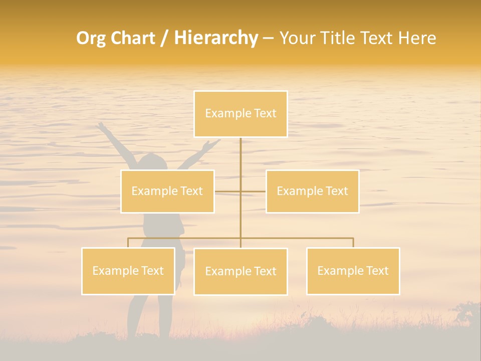 A Woman Standing In Front Of A Body Of Water With Her Arms In The Air PowerPoint Template