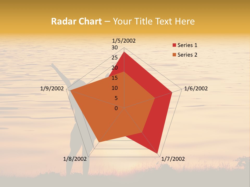 A Woman Standing In Front Of A Body Of Water With Her Arms In The Air PowerPoint Template