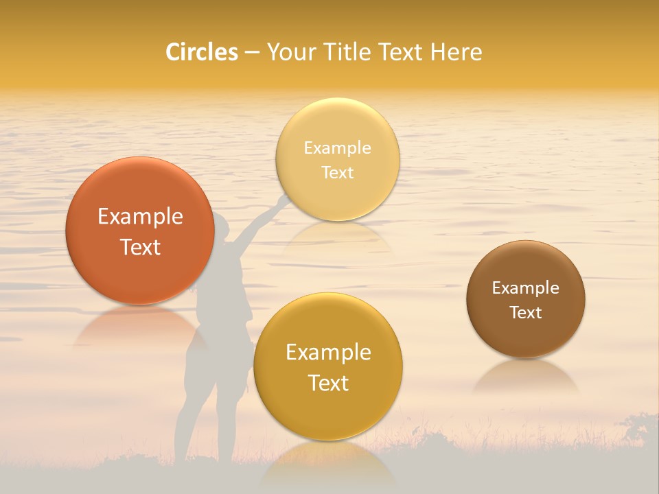 A Woman Standing In Front Of A Body Of Water With Her Arms In The Air PowerPoint Template