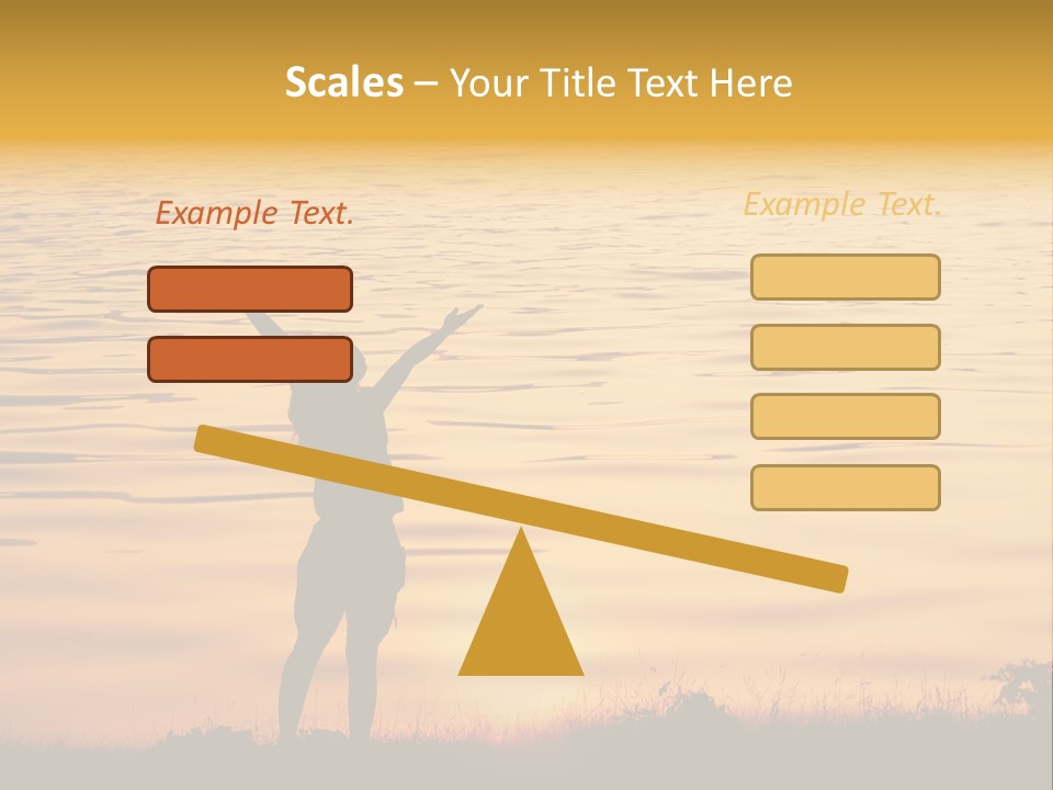 A Woman Standing In Front Of A Body Of Water With Her Arms In The Air PowerPoint Template