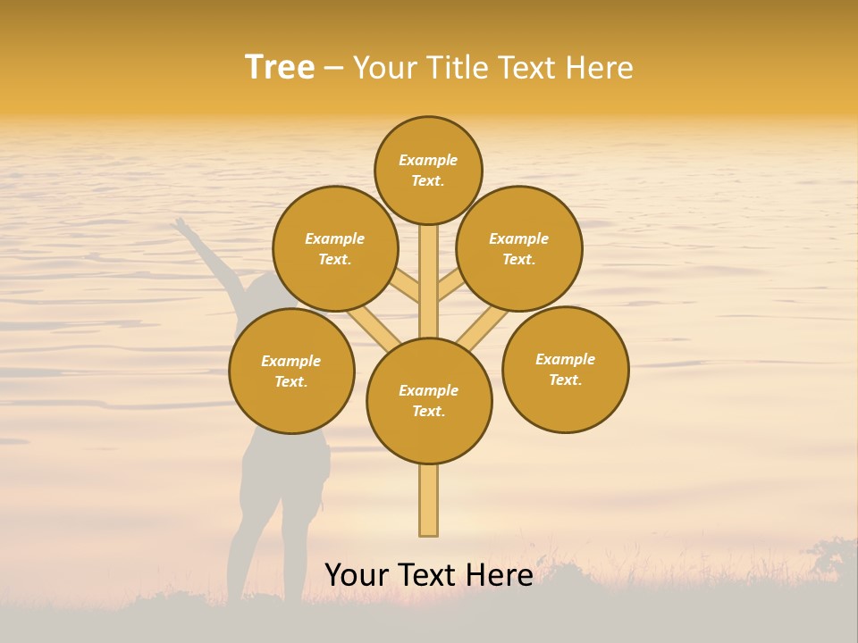 A Woman Standing In Front Of A Body Of Water With Her Arms In The Air PowerPoint Template