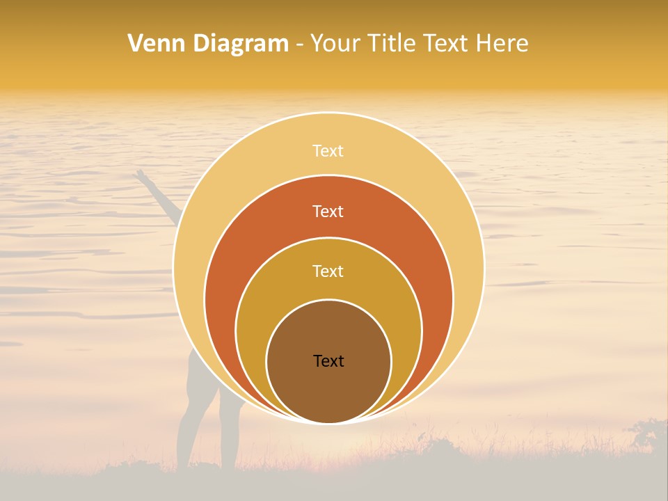 A Woman Standing In Front Of A Body Of Water With Her Arms In The Air PowerPoint Template