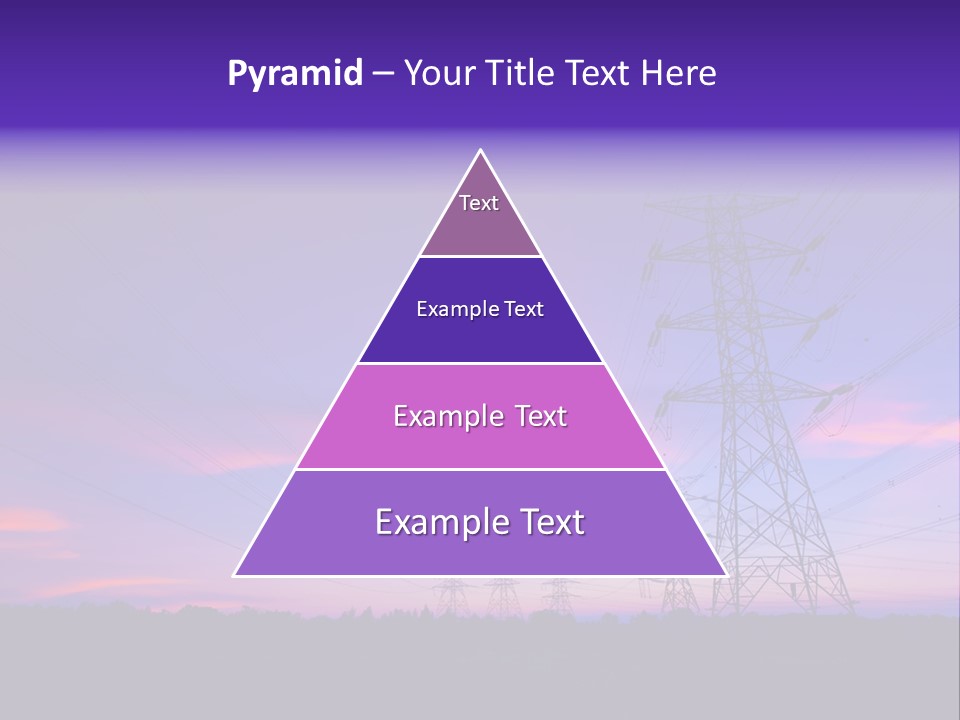 A Power Line With A Purple Sky In The Background PowerPoint Template