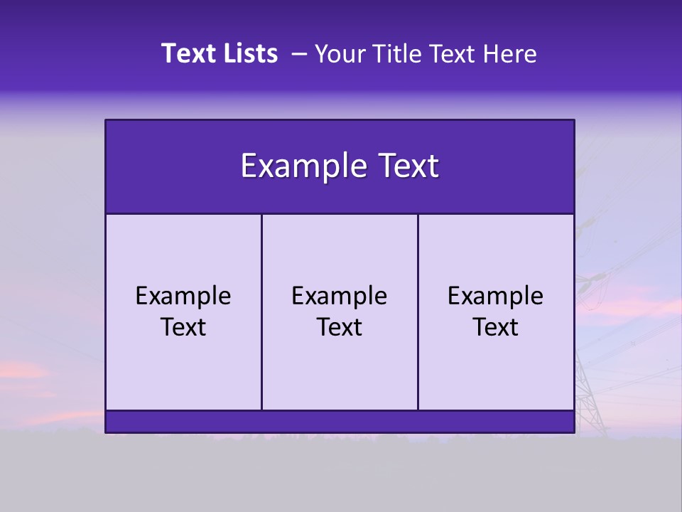 A Power Line With A Purple Sky In The Background PowerPoint Template