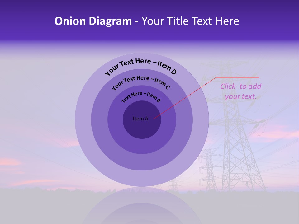 A Power Line With A Purple Sky In The Background PowerPoint Template