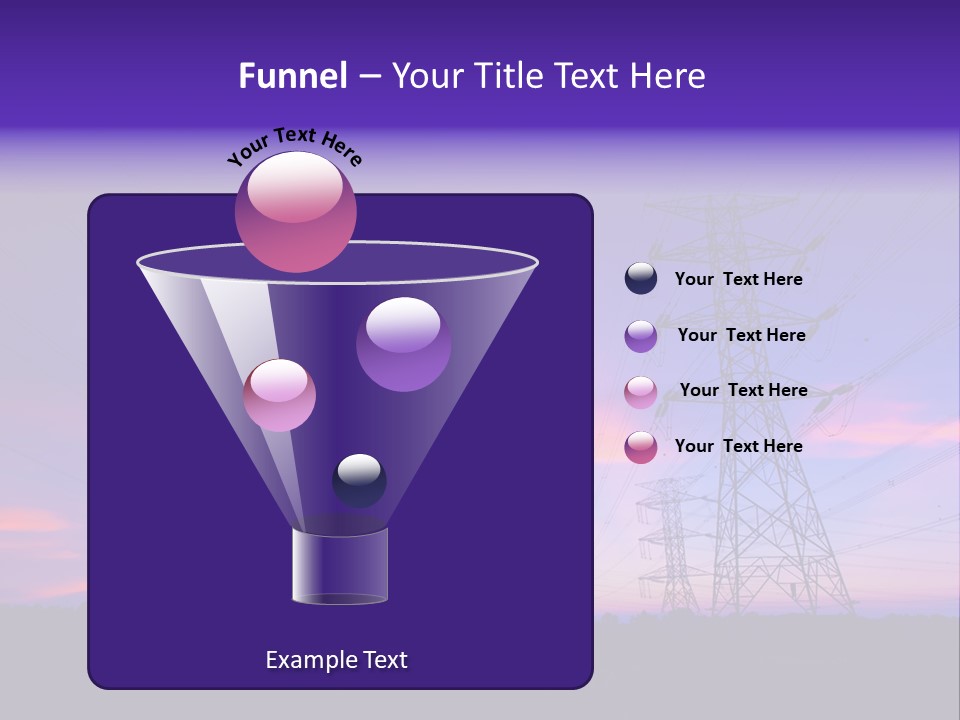 A Power Line With A Purple Sky In The Background PowerPoint Template