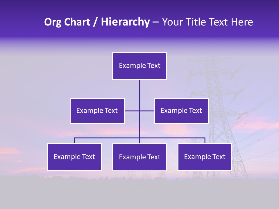 A Power Line With A Purple Sky In The Background PowerPoint Template