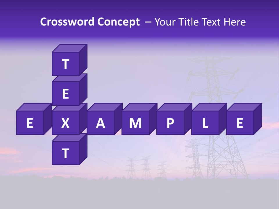 A Power Line With A Purple Sky In The Background PowerPoint Template