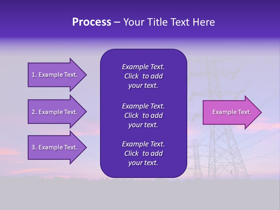 A Power Line With A Purple Sky In The Background PowerPoint Template