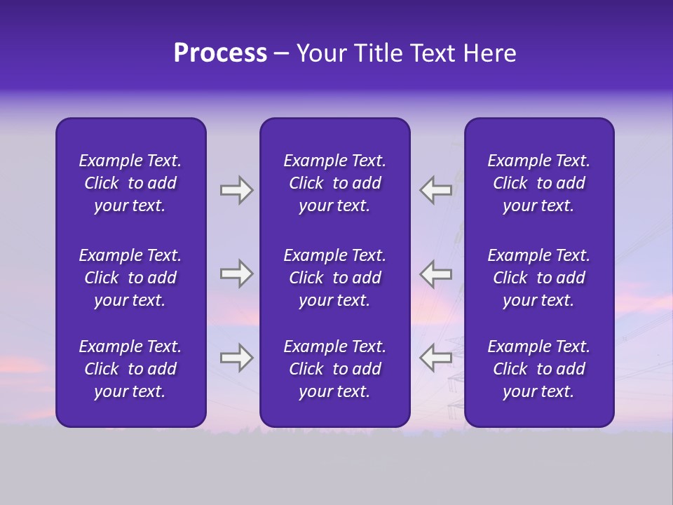 A Power Line With A Purple Sky In The Background PowerPoint Template